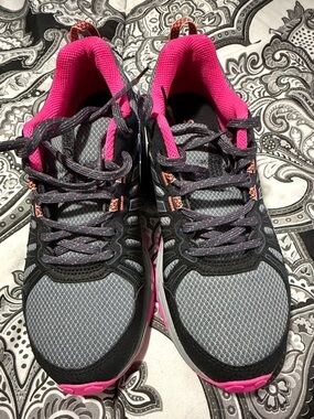 Asics Gray and Pink Women's Athletic Running Sneakers